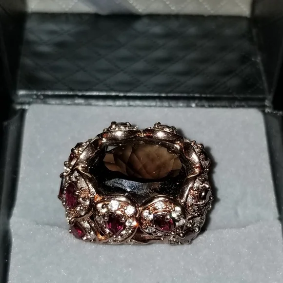 Exquisite Sterling Silver Genuine DiamondSz. 7